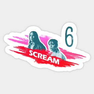 scream VI  (Scream 6) Melissa Barrera (Sam Carpenter) - Jenna Ortega (Tara Carpenter) scary horror movie graphic design by ironpalette Sticker